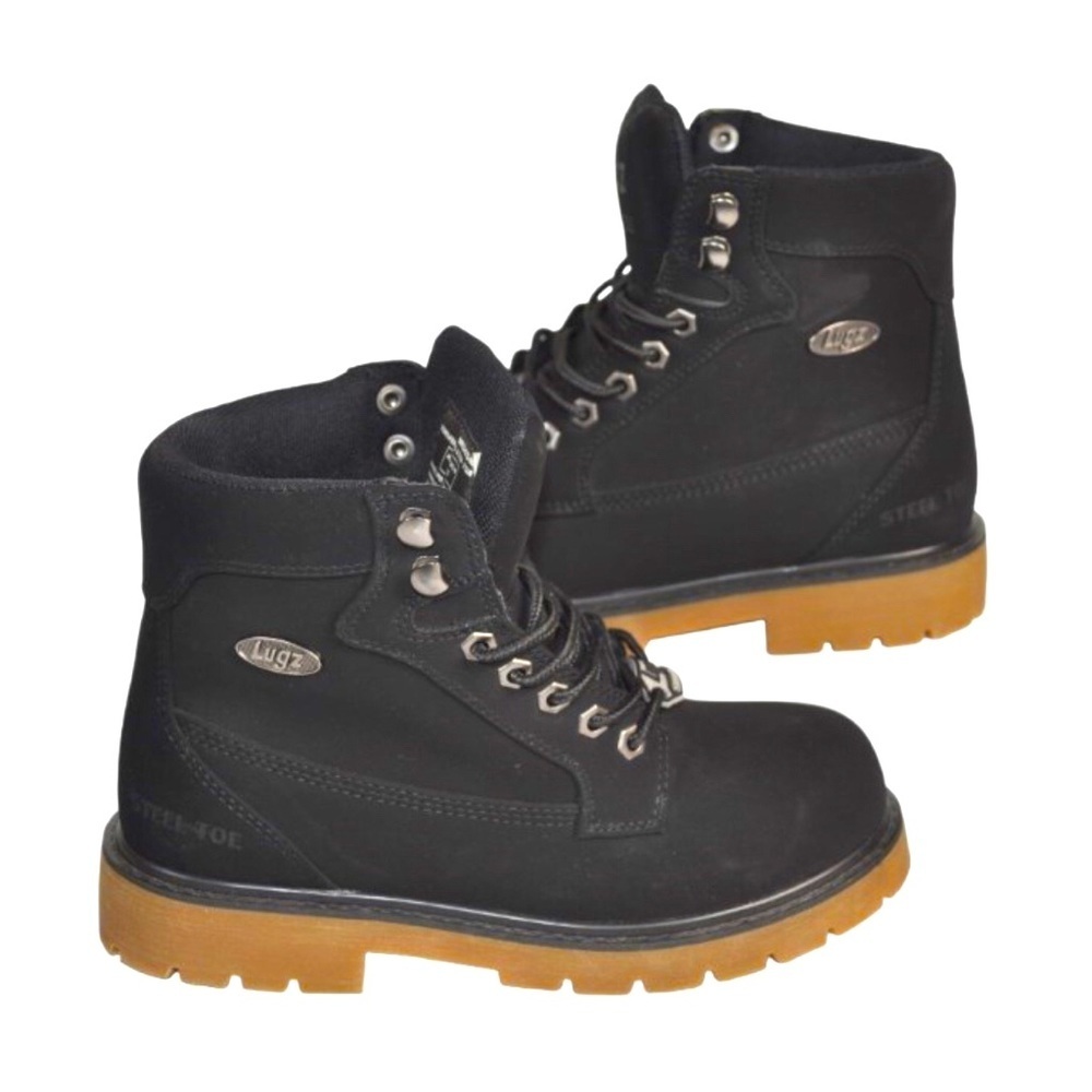 Lugz Convoy Steel Toe Black Work Boot, Women's Size: 6.5